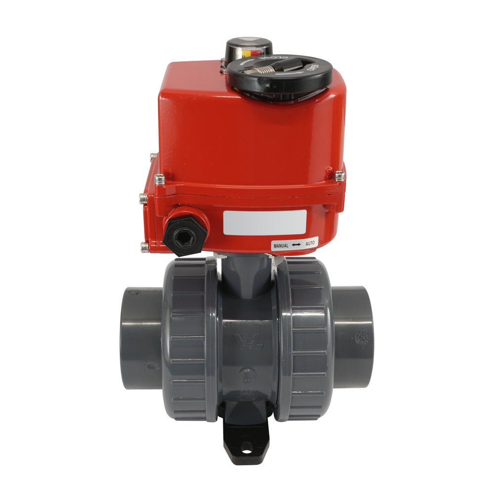 Modulating Valve Pvc 50 mm true union sockets 2-Way PVC Modulating Electric ball valve 24 V ...