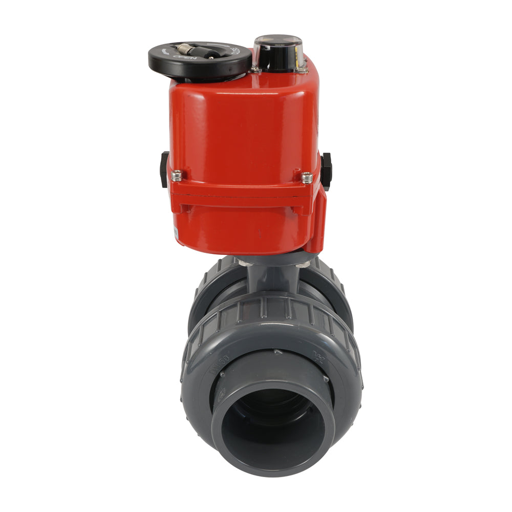 50 mm true union sockets 2-Way PVC Modulating Electric ball valve 24 V AC/DC (VDL)