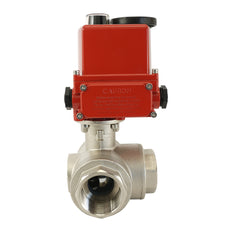 G 1/2 inch 3-Way Brass Modulating electric ball valve (L-port) 24 V AC/DC