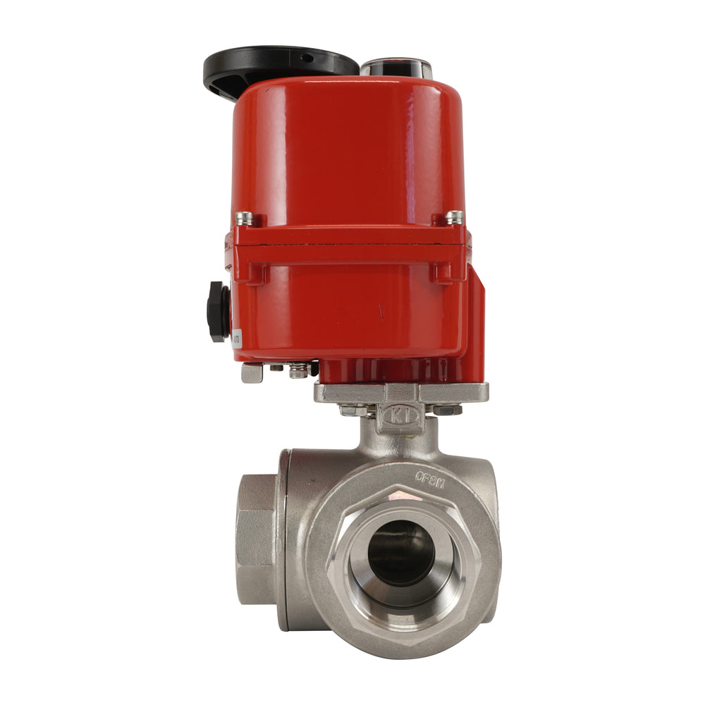 G 1 inch 3-Way stainless steel Modulating electric ball valve (L-port) 24 V AC/DC