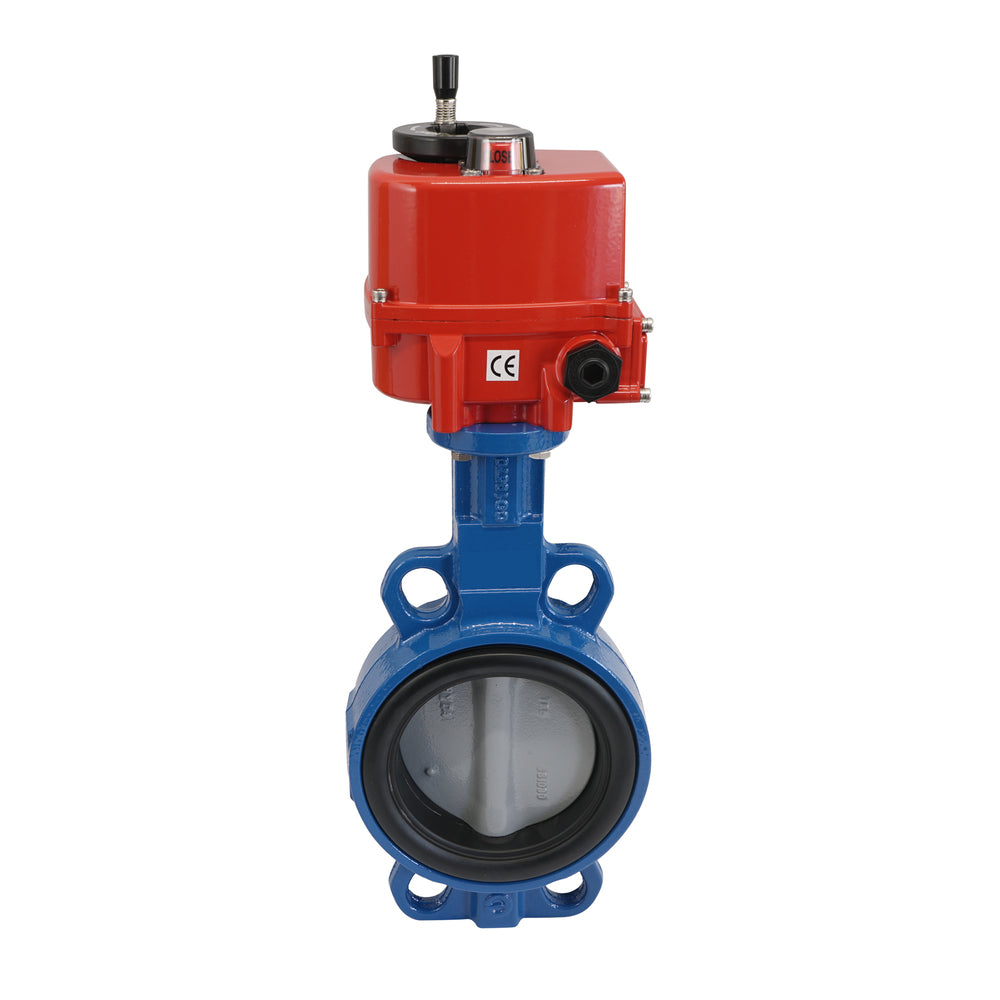 DN32 (1-1/4 inch) 24 V AC/DC Modulating Electric Cast Iron BBB Butterfly Valve Lug NBR