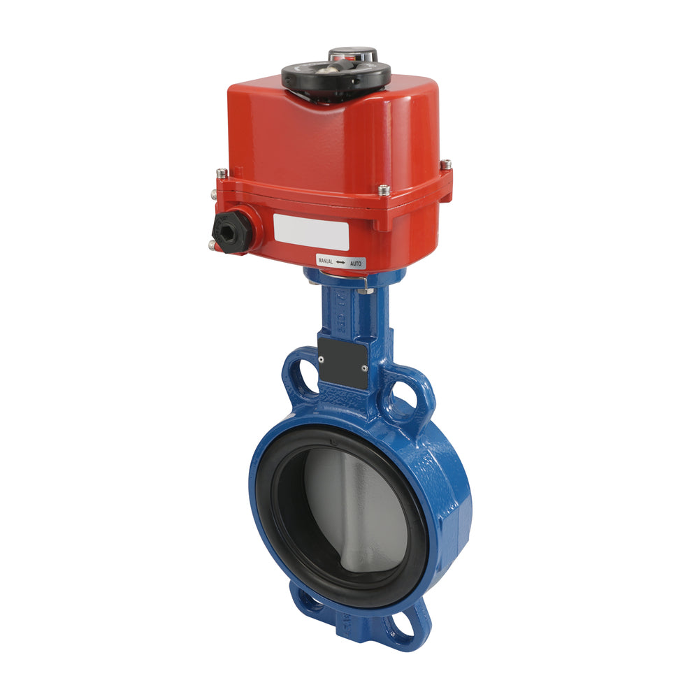 DN100 (4 inch) 24 V AC/DC on/off Electric Cast Iron BBH Butterfly Valve Lug PTFE/EPDM