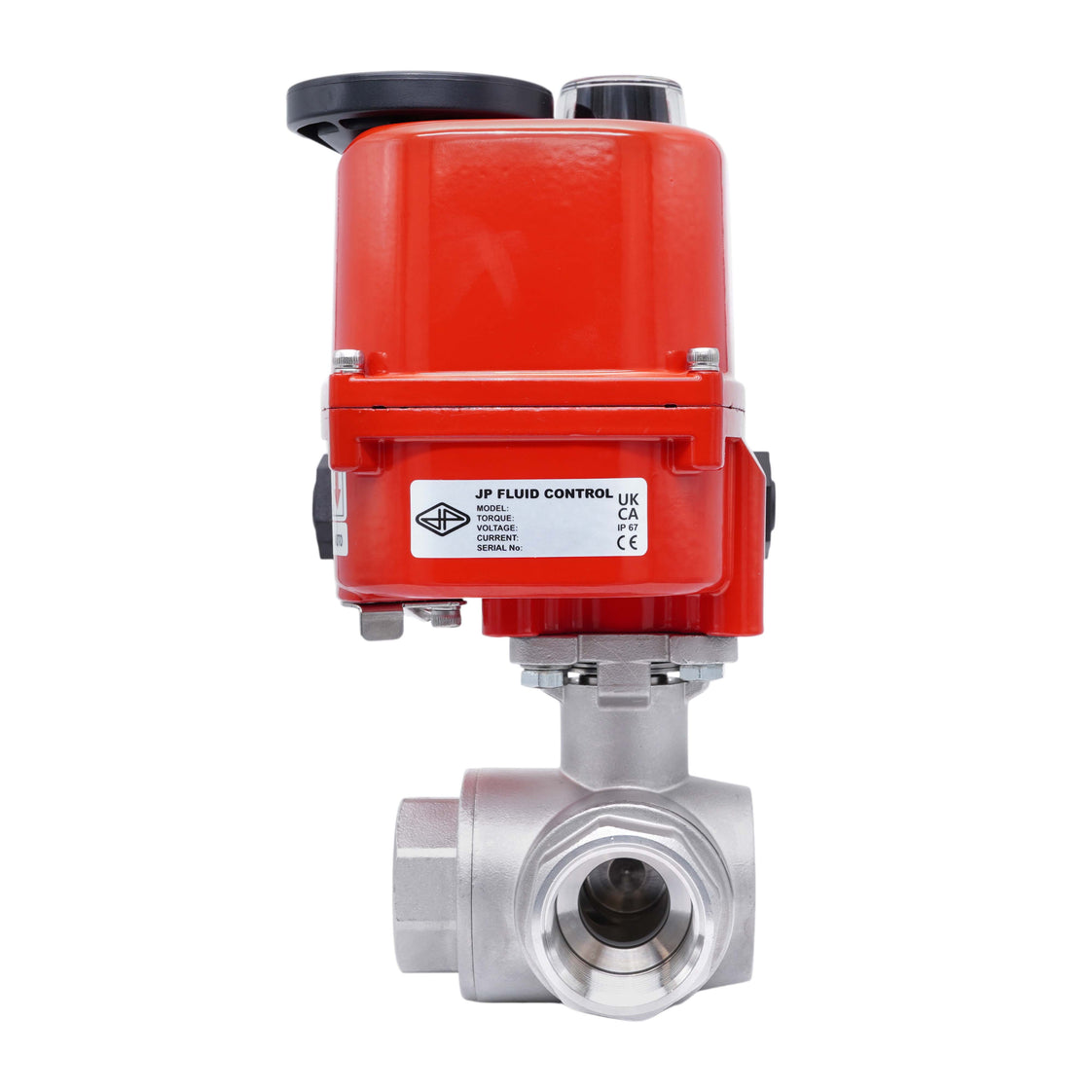 Rp 1-1/2'' L-Port 3-Way Stainless Steel Electric Ball Valve 24 V AC/DC