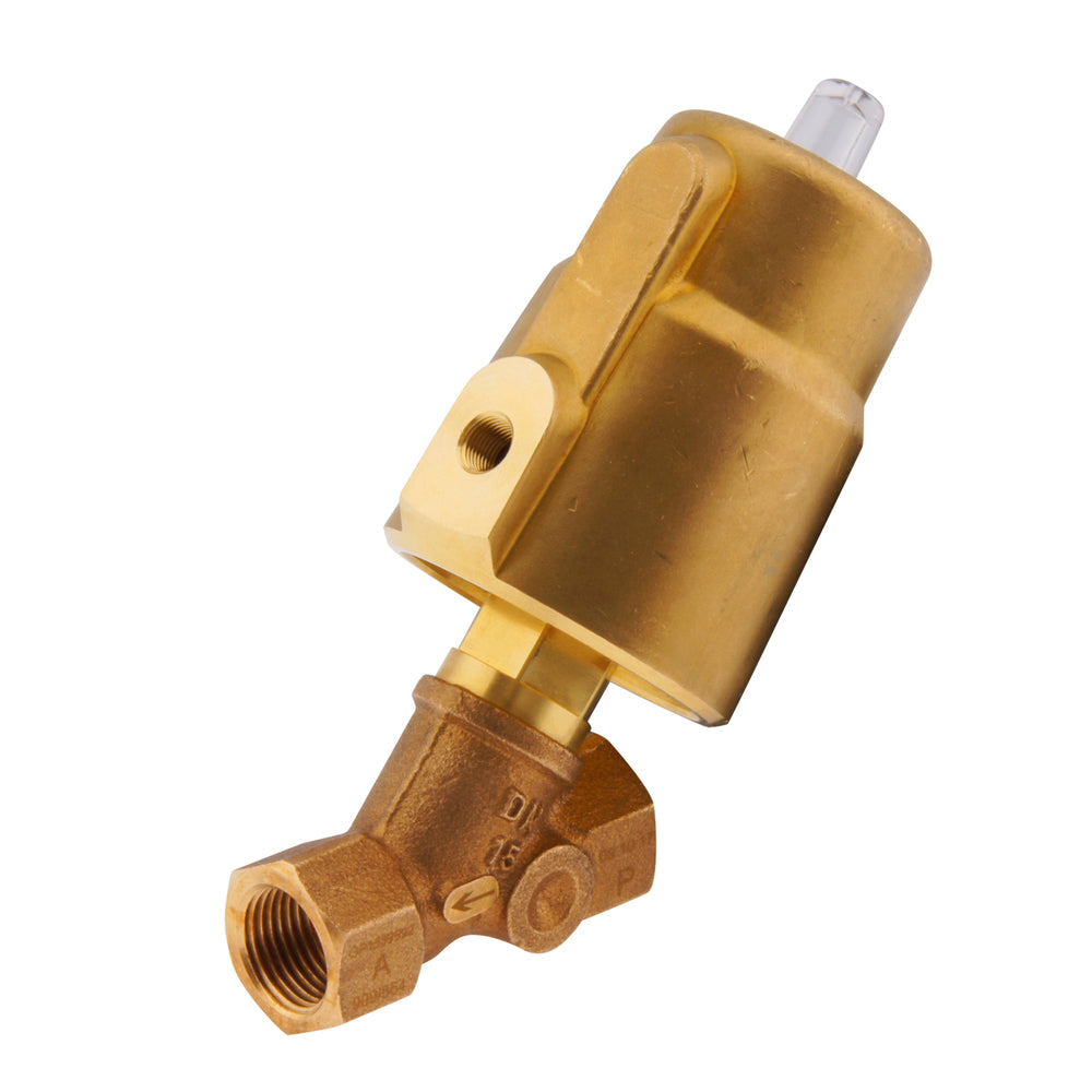 G2-1/2'' PTFE/NBR 6bar NO Angle Seat Valve Brass/Alu AL2