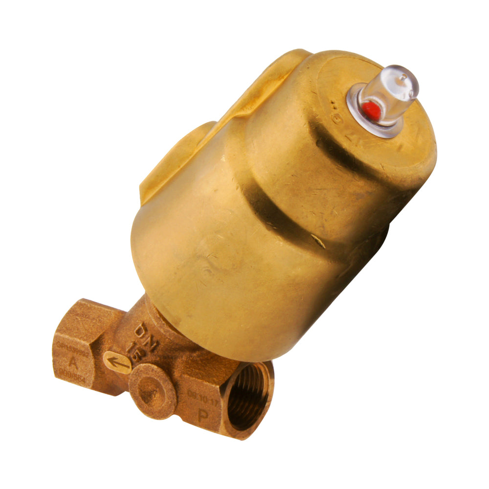 G2'' PTFE/NBR 16bar NC Angle Seat Valve (Closes Ag. Flow) Brass AL2