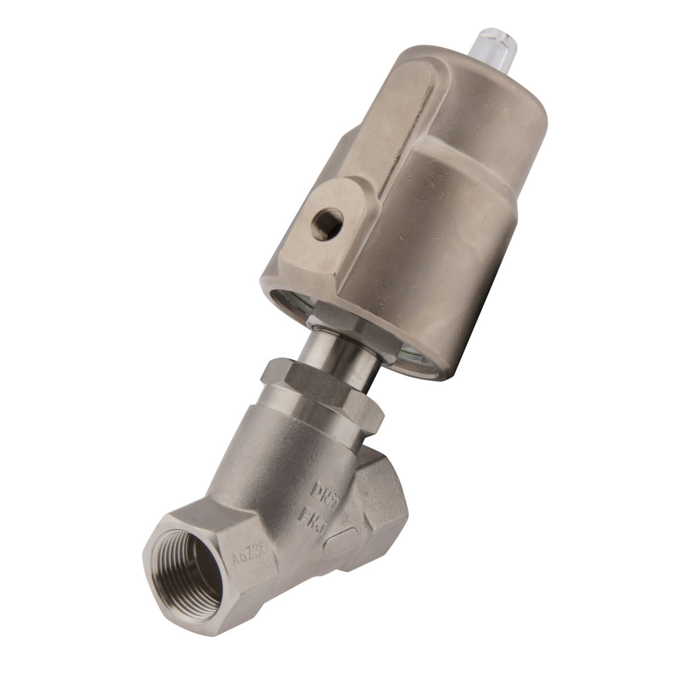 G1-1/4'' PTFE 25bar NO Angle Seat Valve Stainless-Steel/Brass AL2