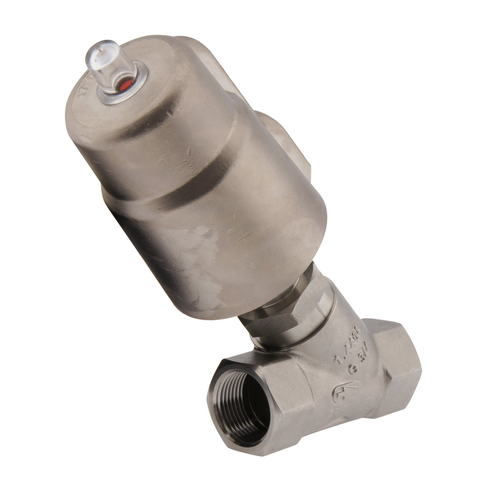 G1-1/4'' PTFE 9bar NO Angle Seat Valve Stainless-Steel/Brass AL2