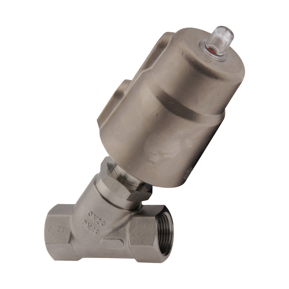 G2'' PTFE 4bar NC Angle Seat Valve Stainless-Steel/Brass AL2