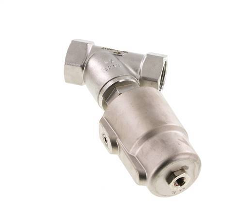G1'' PTFE 16bar NO Angle Seat Valve Stainless-Steel/Brass AL2