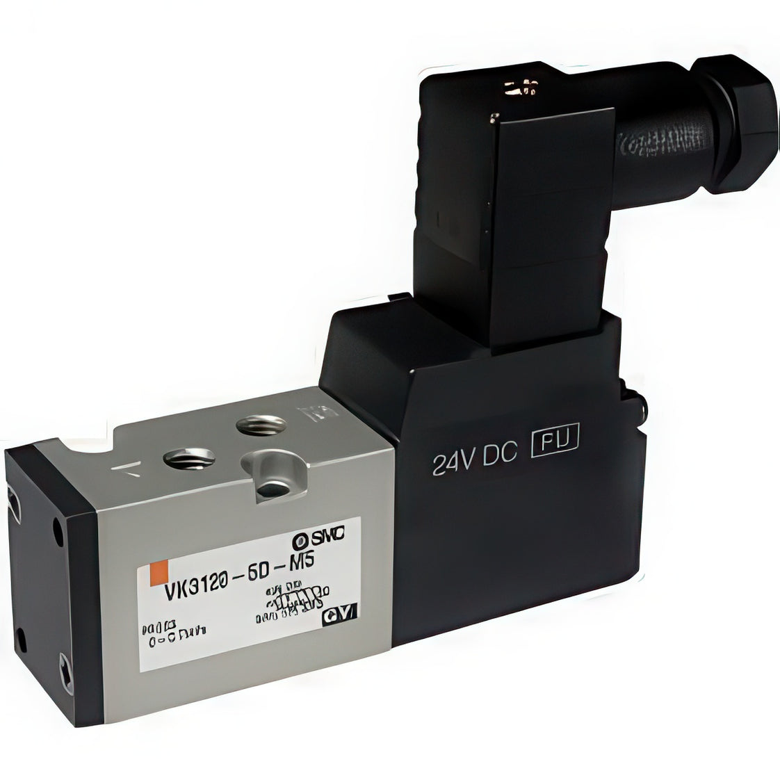 SMC 5/2-Way In-Line Pneumatic Solenoid Valve M5x0.8 With Rubber Seal - VK3120-5DO-M5-Q