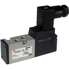 SMC 5/2-Way In-Line Pneumatic Solenoid Valve M5x0.8 With Rubber Seal - VK3120-5DO-M5-Q