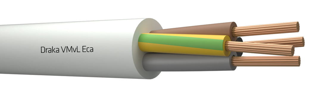 Draka VMVL Flexible Vinyl Cable 4G2.5mm White Eca Class - 803877 [100 Meters]
