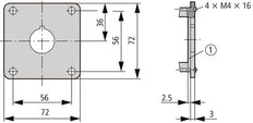 Eaton M22-E1 Single Mounting Plate For Push Buttons - 216541