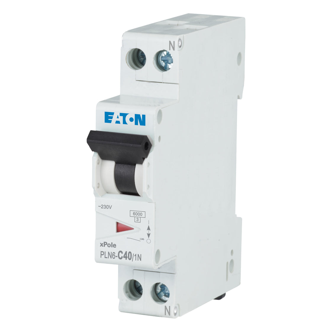 Eaton PLN6 40A Single Pole Plus Neutral MCB C-Curve - 263178