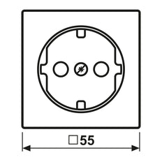 Jung A500 Matte Black Socket Cover Plate - A1520BFPLSWM