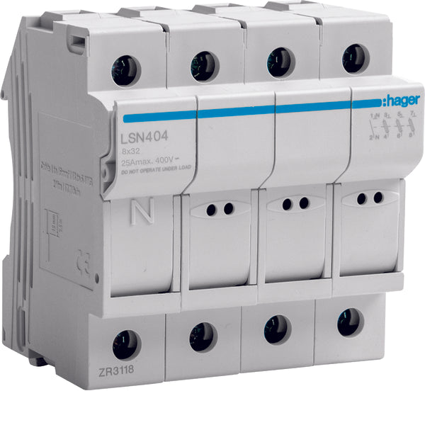 Hager Holder For cylindrical fuse - LSN404