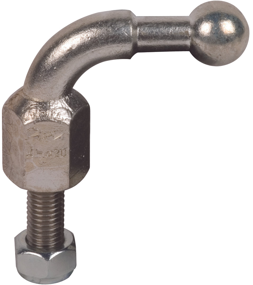 Dehn Fixed Ball Point 25mm Angled 90 degrees With Threaded Bolt M12x4 - 757245