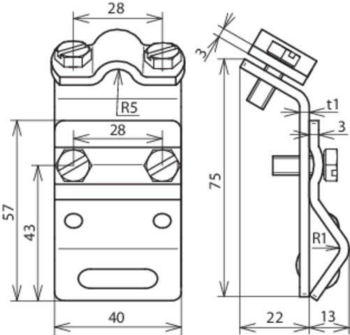 Dehn Gutter Clamp ST/TZN For Bead 13-25mm With Two-Screw Cleat - 338000