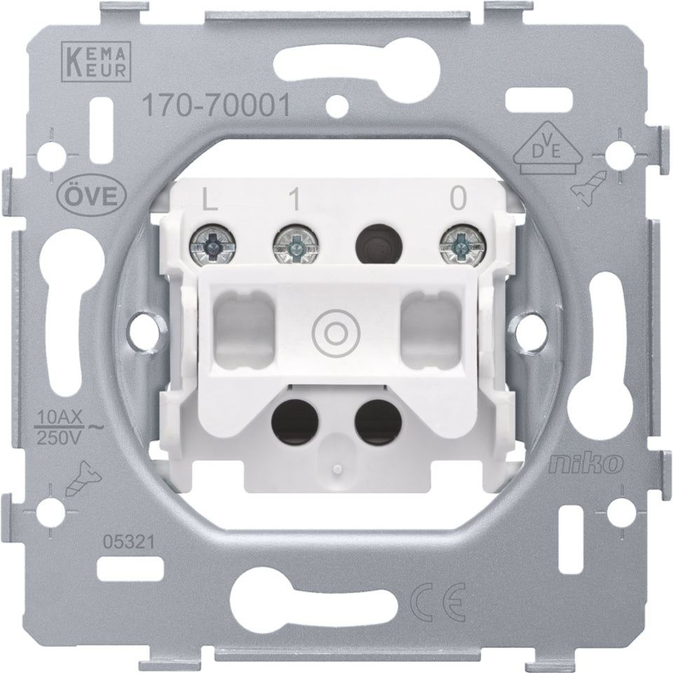 NO Push Button Base With 3 Terminal Connections 10A 250V - 170-70001