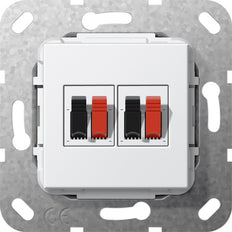Gira Dual Speaker Connection Base Insert Pure White - 569303