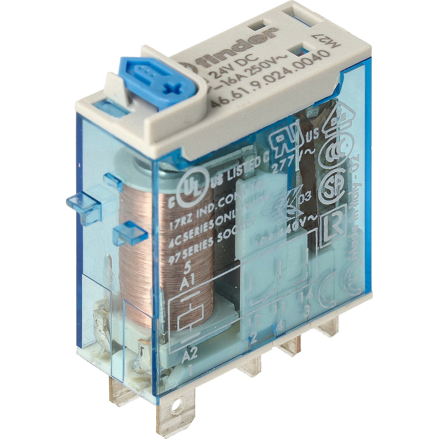 Finder 46 Series 16A 24VDC Industrial Mini Relay - 46.61.9.024.0040 ...