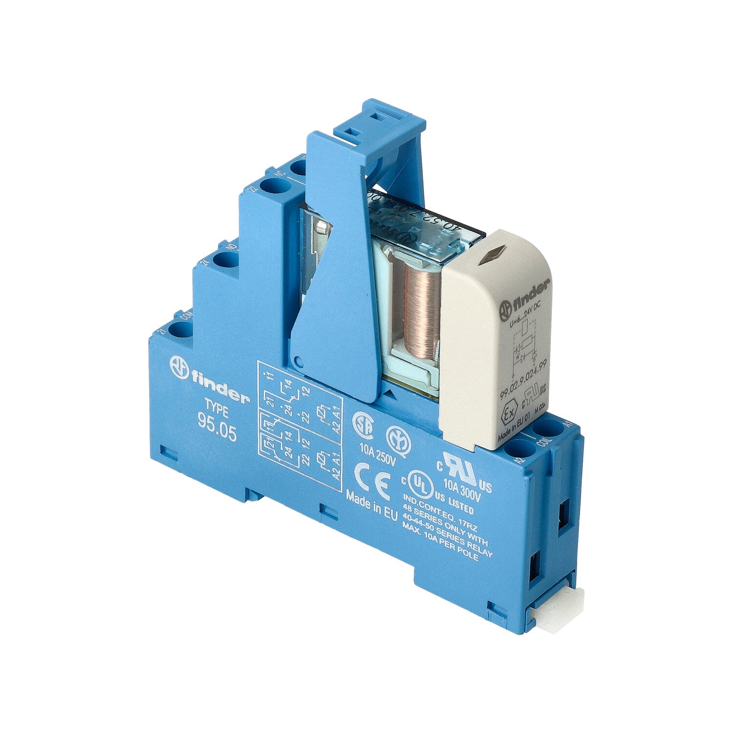 Finder 48.52 Dual Interface Relay 8A 24VDC AgNi LED - 48.52.7.024.0050 ...