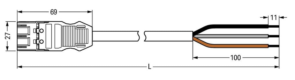 Wago Winsta Midi Patch Cord Adjustable Building Installation - 771-9973/206-305