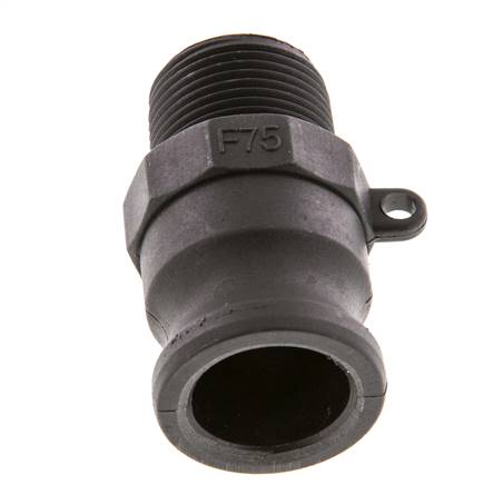 Camlock DN 20 (3/4'') Polypropylene Coupling R 3/4'' Male Thread Type F MIL-C-27487 [2 Pieces]
