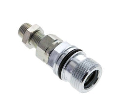 Steel DN 10 Hydraulic Coupling Socket 8 mm L Compression Ring Bulkhead ISO 14541/8434-1 D M28 x 2