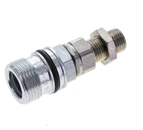 Steel DN 10 Hydraulic Coupling Socket 10 mm L Compression Ring Bulkhead ISO 14541/8434-1 D M28 x 2