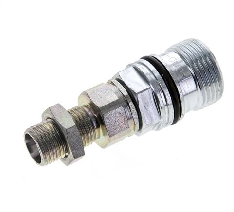Steel DN 10 Hydraulic Coupling Socket 10 mm L Compression Ring Bulkhead ISO 14541/8434-1 D M28 x 2