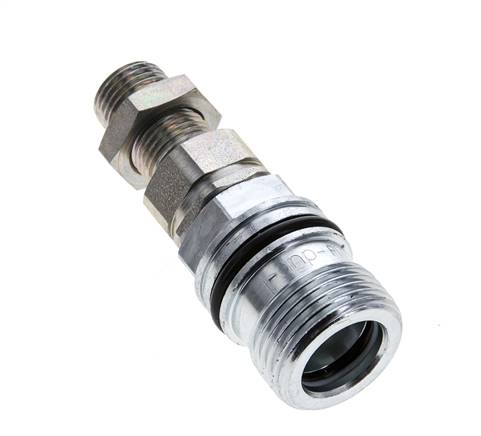 Steel DN 10 Hydraulic Coupling Socket 10 mm L Compression Ring Bulkhead ISO 14541/8434-1 D M28 x 2
