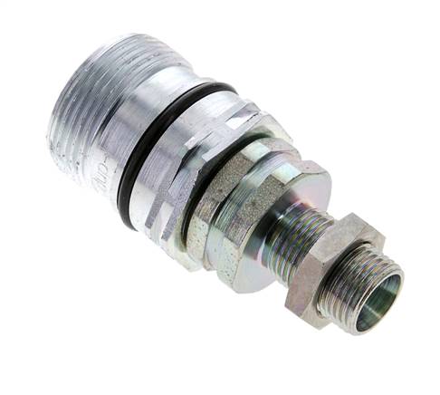 Steel DN 12.5 Hydraulic Coupling Socket 12 mm L Compression Ring Bulkhead ISO 14541/8434-1 D M36 x 2