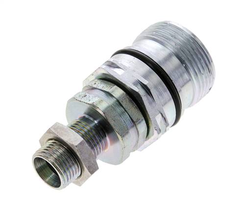 Steel DN 12.5 Hydraulic Coupling Socket 12 mm L Compression Ring Bulkhead ISO 14541/8434-1 D M36 x 2