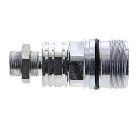 Steel DN 20 Hydraulic Coupling Socket 15 mm L Compression Ring Bulkhead ISO 14541/8434-1 D M42 x 2