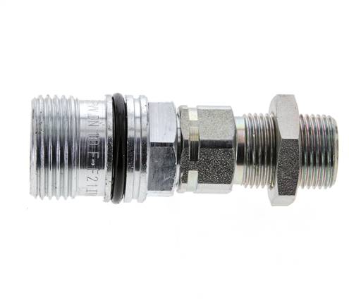 Steel DN 10 Hydraulic Coupling Socket 12 mm S Compression Ring Bulkhead ISO 14541/8434-1 D M28 x 2