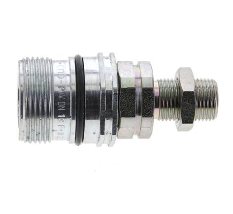 Steel DN 12.5 Hydraulic Coupling Socket 10 mm S Compression Ring Bulkhead ISO 14541/8434-1 D M36 x 2