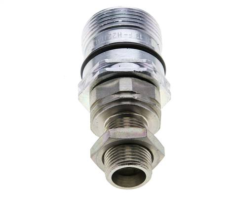 Steel DN 12.5 Hydraulic Coupling Socket 12 mm S Compression Ring Bulkhead ISO 14541/8434-1 D M36 x 2