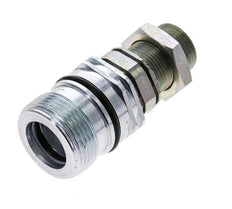 Steel DN 12.5 Hydraulic Coupling Socket 16 mm S Compression Ring Bulkhead ISO 14541/8434-1 D M36 x 2