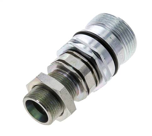 Steel DN 12.5 Hydraulic Coupling Socket 16 mm S Compression Ring Bulkhead ISO 14541/8434-1 D M36 x 2