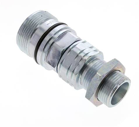 Steel DN 20 Hydraulic Coupling Socket 20 mm S Compression Ring Bulkhead ISO 14541/8434-1 D M42 x 2