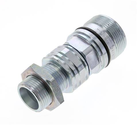 Steel DN 20 Hydraulic Coupling Socket 20 mm S Compression Ring Bulkhead ISO 14541/8434-1 D M42 x 2