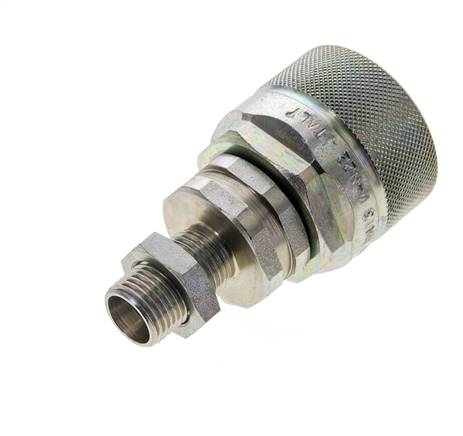 Steel DN 12.5 Hydraulic Coupling Plug 10 mm L Compression Ring Bulkhead ISO 14541/8434-1 D M36 x 2