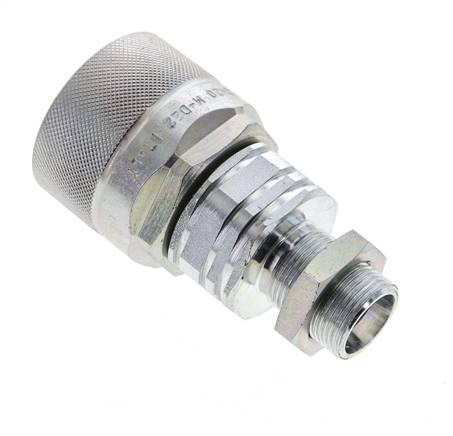 Steel DN 20 Hydraulic Coupling Plug 15 mm L Compression Ring Bulkhead ISO 14541/8434-1 D M42 x 2
