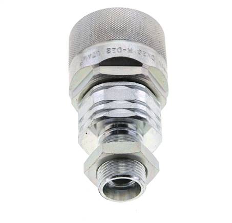 Steel DN 20 Hydraulic Coupling Plug 15 mm L Compression Ring Bulkhead ISO 14541/8434-1 D M42 x 2