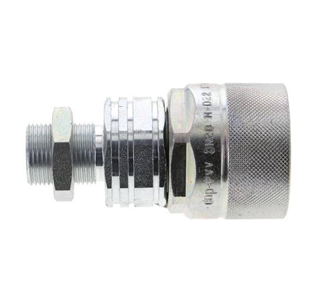 Steel DN 20 Hydraulic Coupling Plug 15 mm L Compression Ring Bulkhead ISO 14541/8434-1 D M42 x 2
