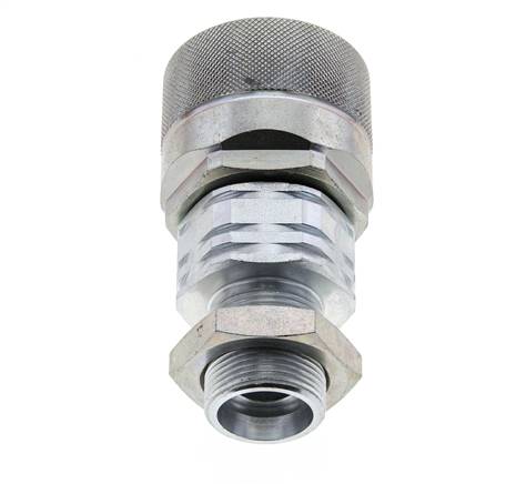 Steel DN 20 Hydraulic Coupling Plug 18 mm L Compression Ring Bulkhead ISO 14541/8434-1 D M42 x 2