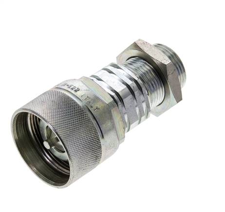 Steel DN 20 Hydraulic Coupling Plug 22 mm L Compression Ring Bulkhead ISO 14541/8434-1 D M42 x 2