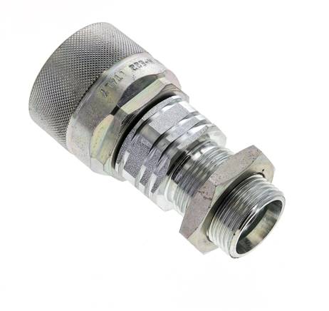 Steel DN 20 Hydraulic Coupling Plug 22 mm L Compression Ring Bulkhead ISO 14541/8434-1 D M42 x 2