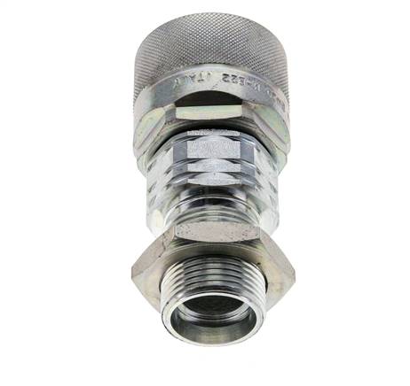 Steel DN 20 Hydraulic Coupling Plug 22 mm L Compression Ring Bulkhead ISO 14541/8434-1 D M42 x 2
